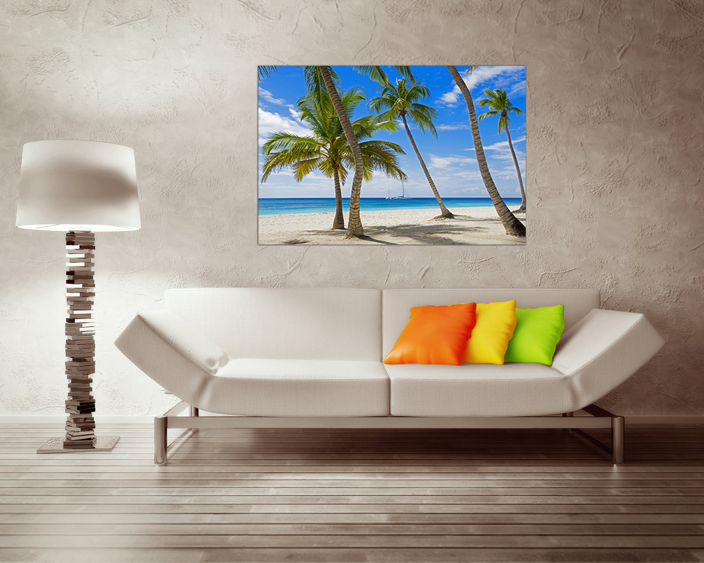 Jamaica beach canvas Palm tree décor Landscape art Nature Tropical wall print