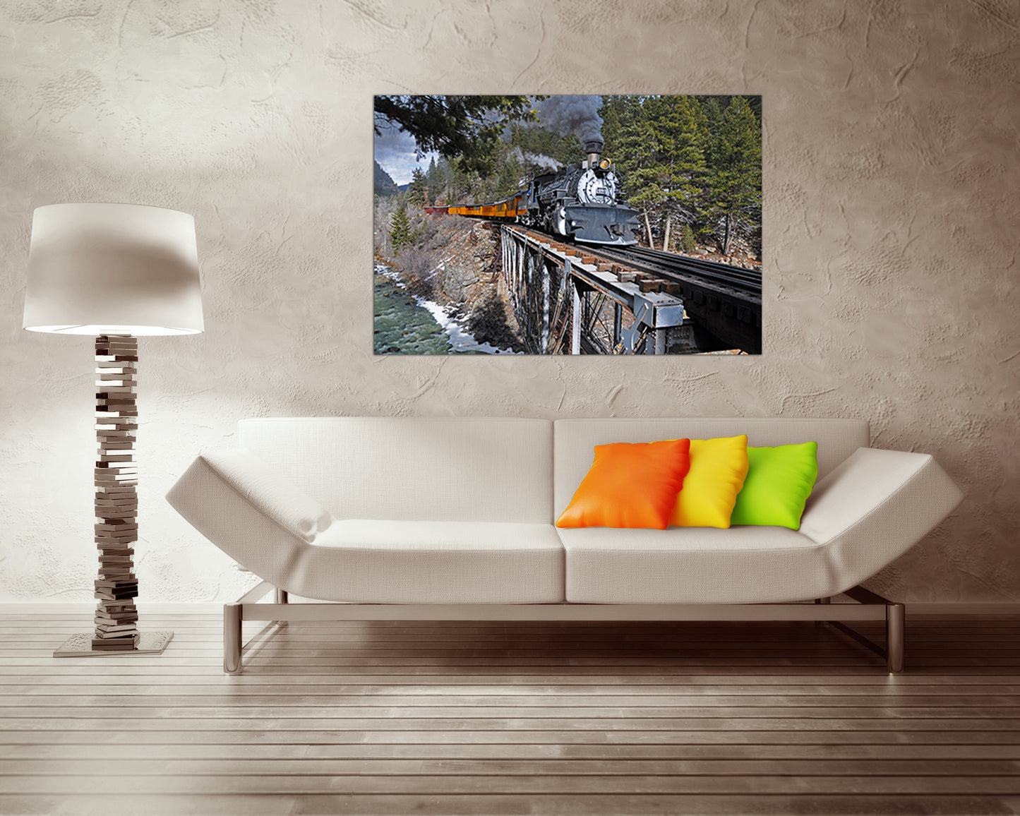 Wall art canvas Durango train Steam engine Mechanism decor Engine photo