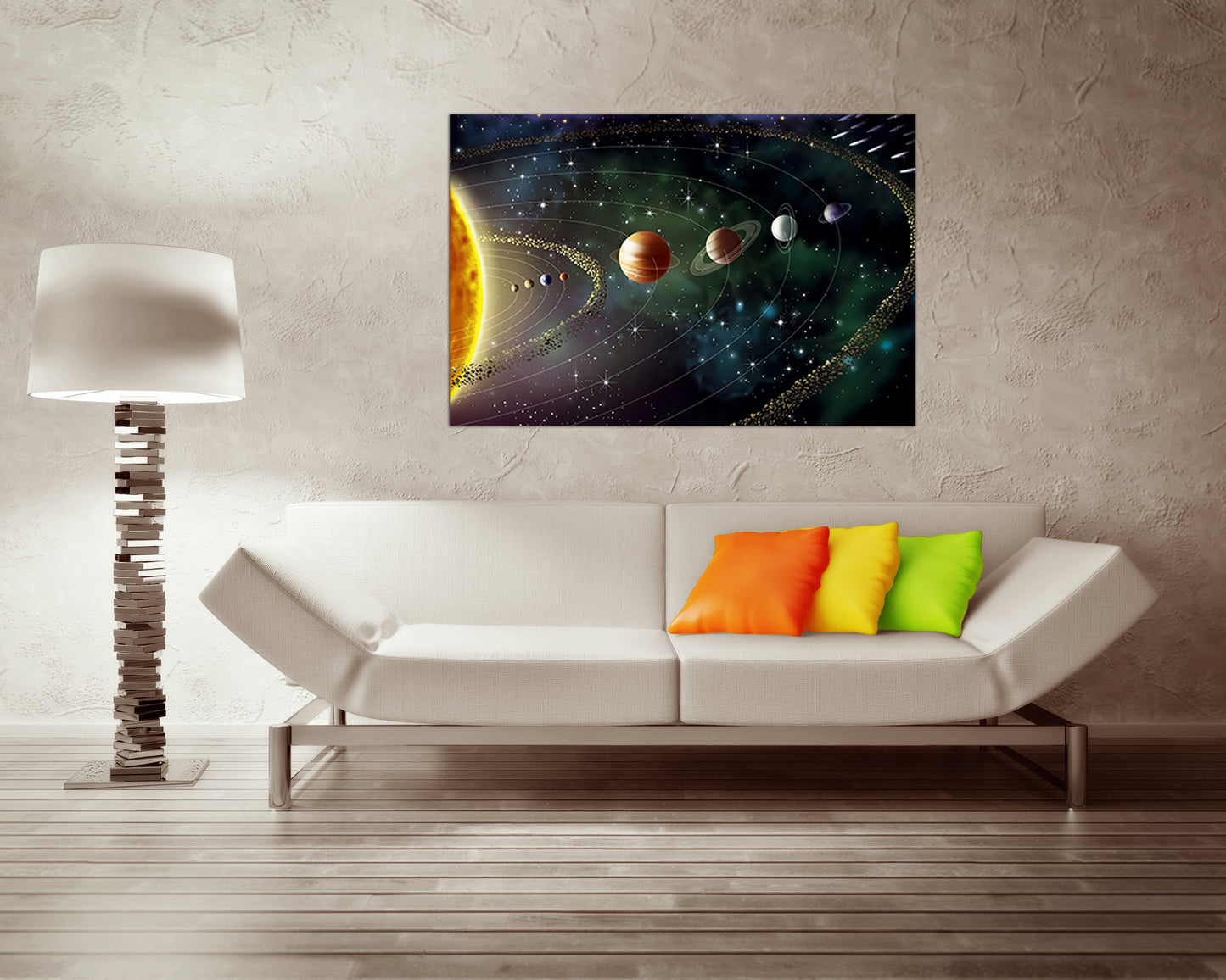 Wall art canvas Solar system Universe Space decor Planets print Diagram planets