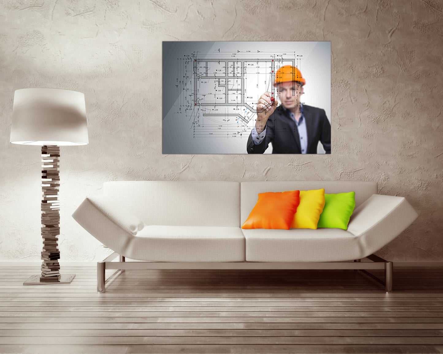 Construction drawing Engine canvas Engineering décor Designing art works