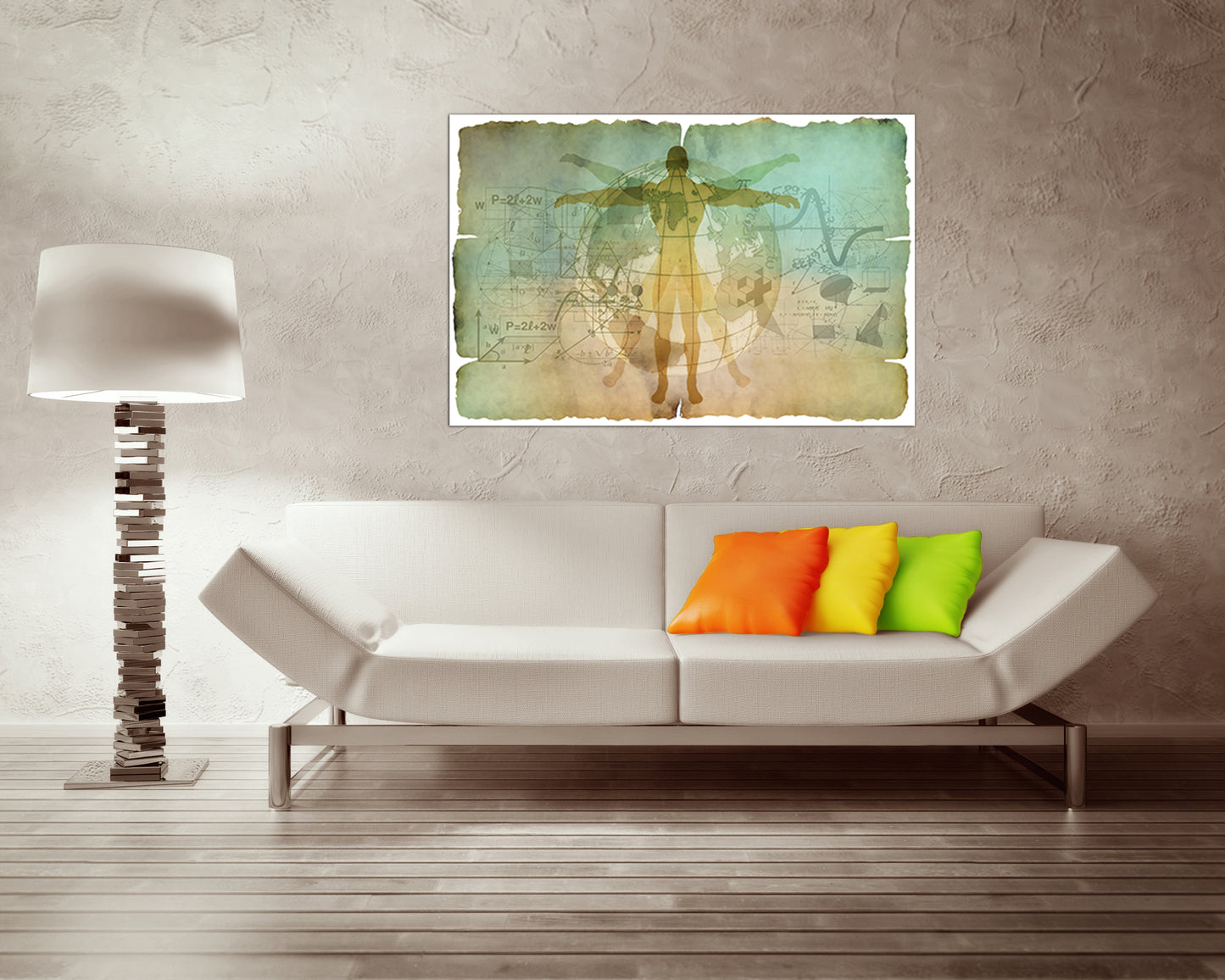 Vitruvian man Leonardo da Vinci wall décor Anatomy print Human anatomy art works canvas