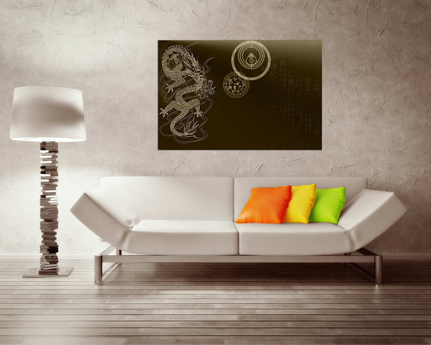 Japan dragon canvas Japanese character Asian art works Chinese style décor