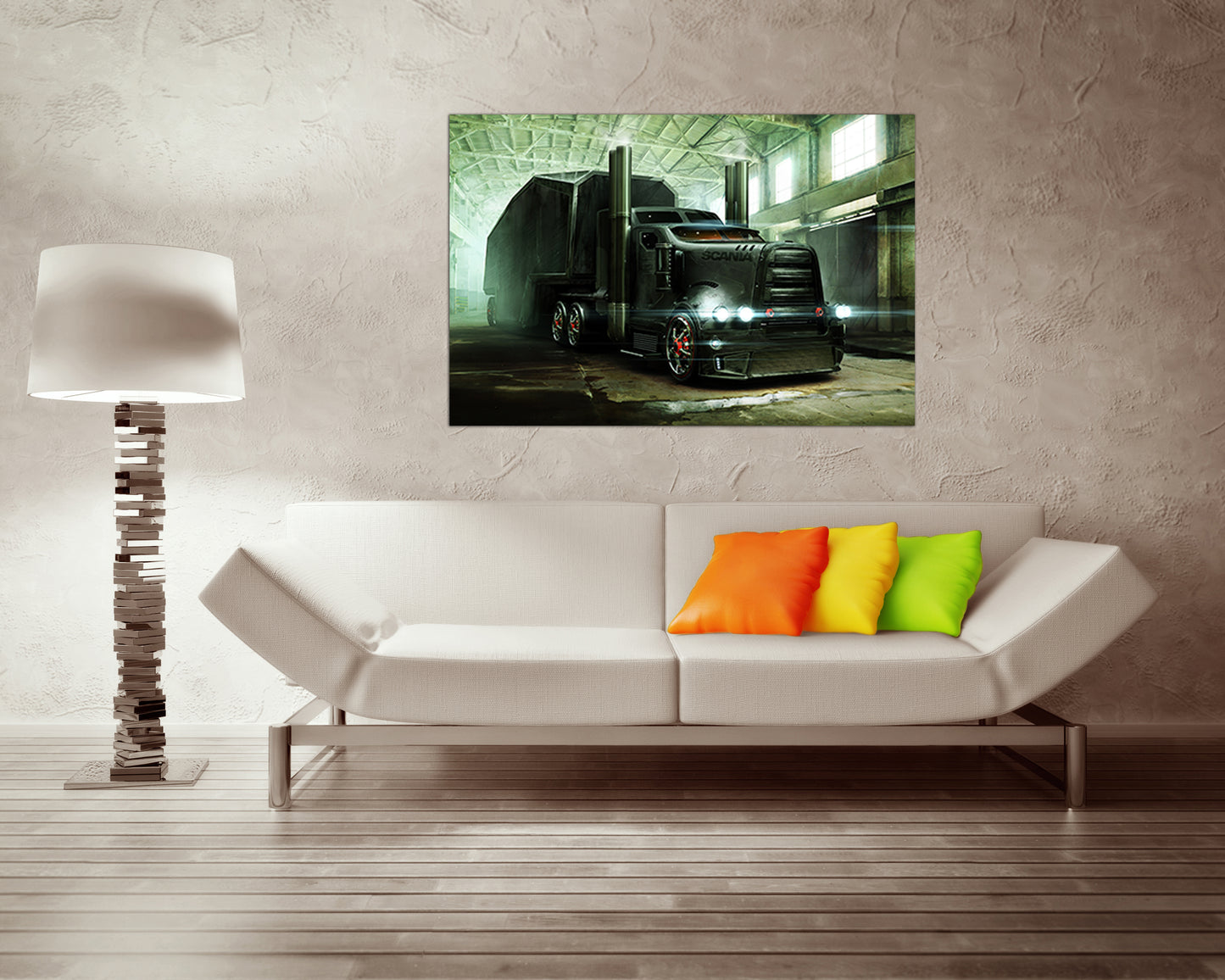 Truck wall print Car engine Semi truck Mechanism decor Muscle car art Engine canvas set