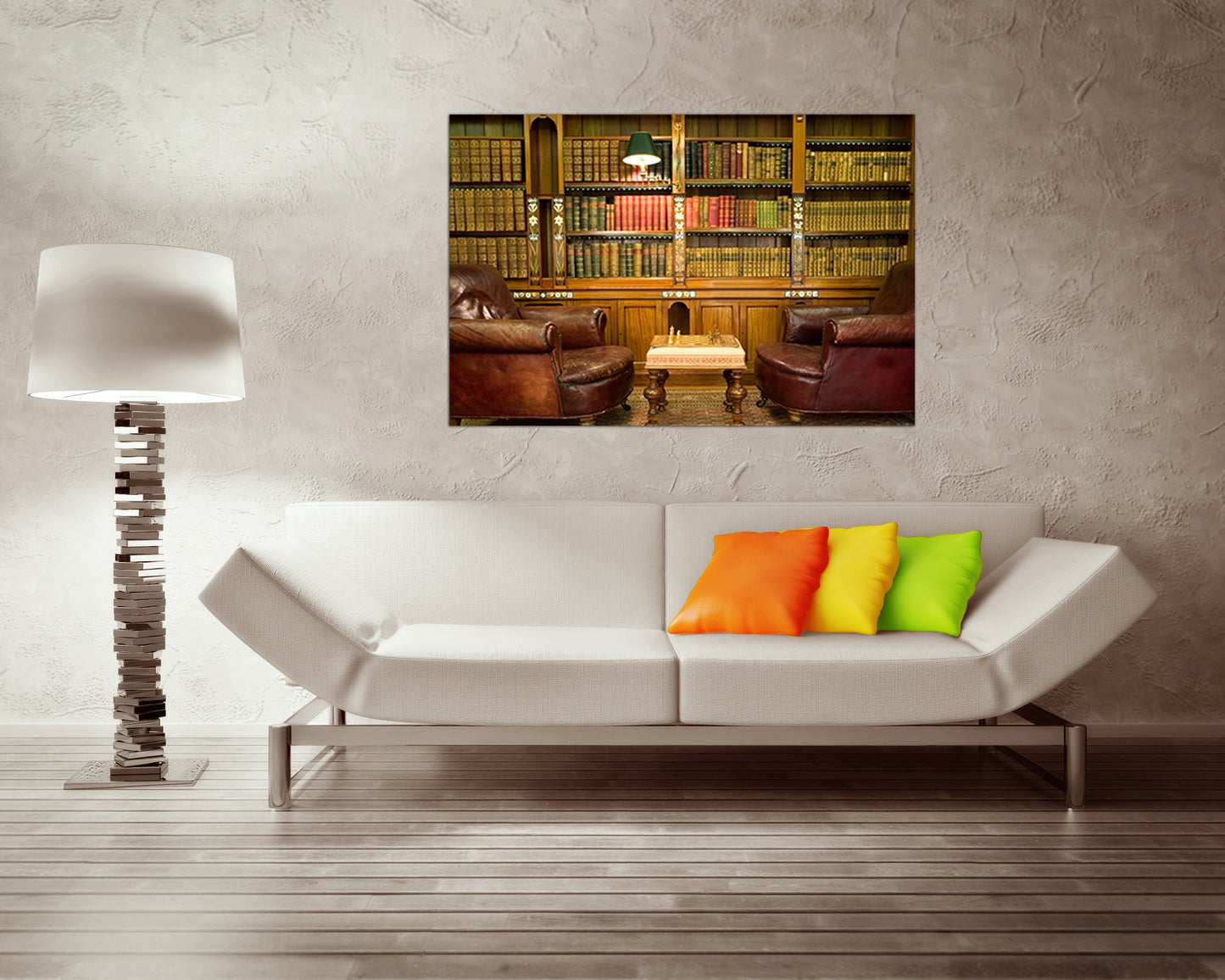 Library canvas art works Books wall prints Bookcase Reading room decor