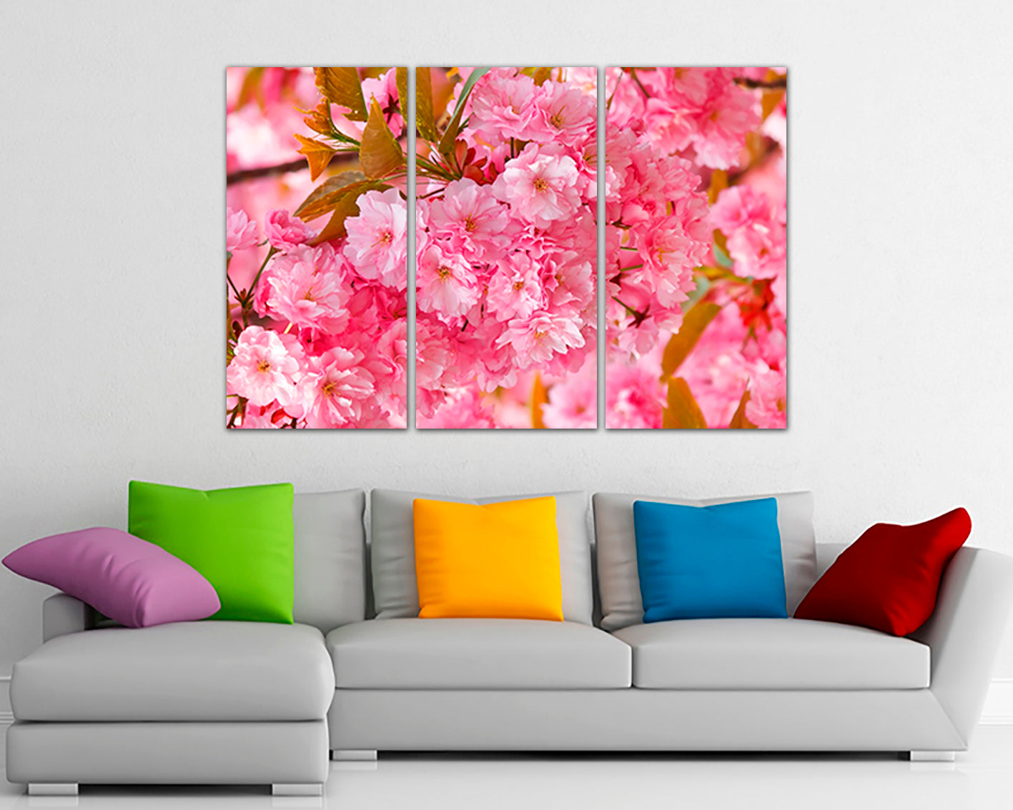Sakura canvas Floral wall art Cherry blossom Botanical decor Japan art Flower print Asia decor