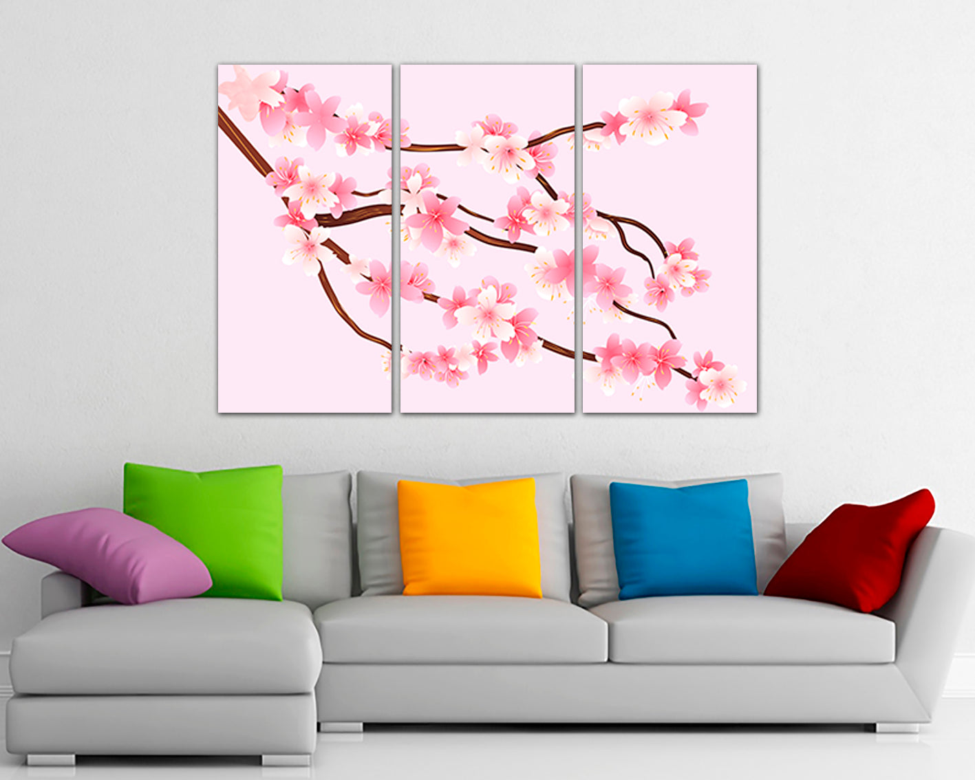 Sakura canvas Flower wall decor Cherry blossom art Japan home prints