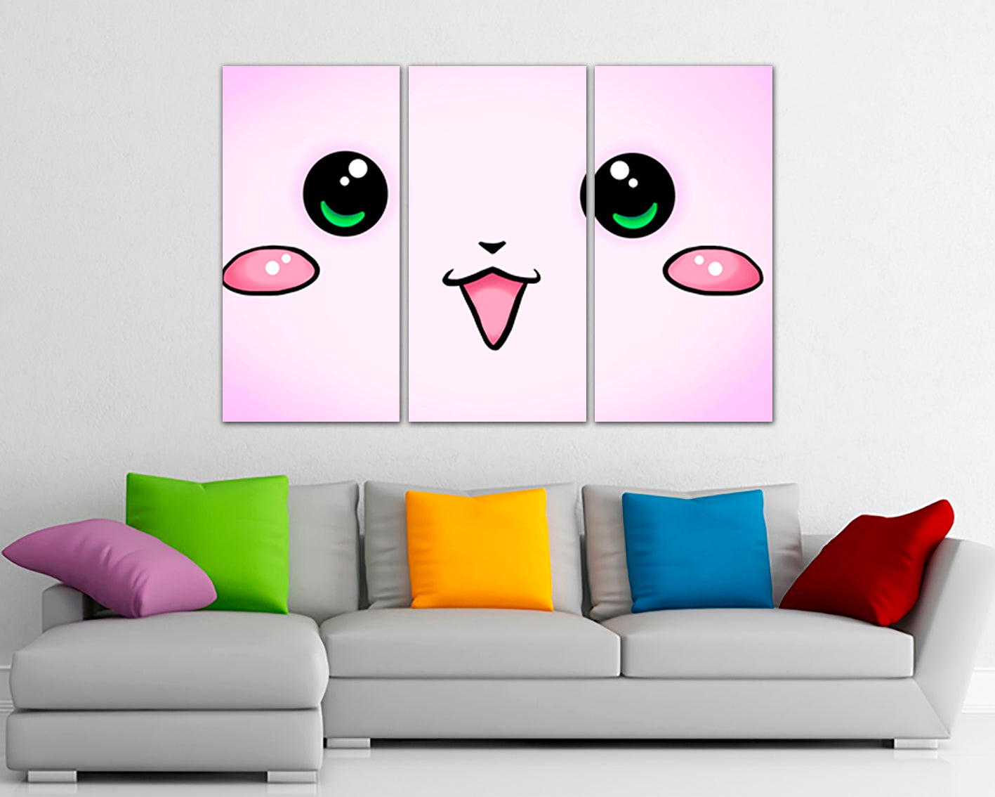 Smile print Smiling face canvas Happy face Nursery decor Kids wall art