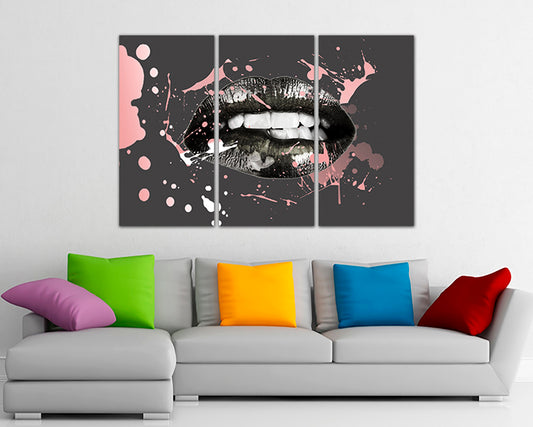 Lips print on canvas Romantic wall print Kiss Sexy decor Studio art works