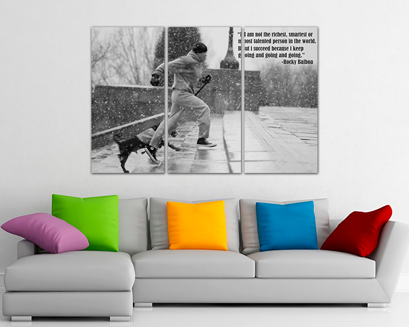 Rocky balboa wall art canvas Boxing decor Movie print Motivation Running  gift Film art works