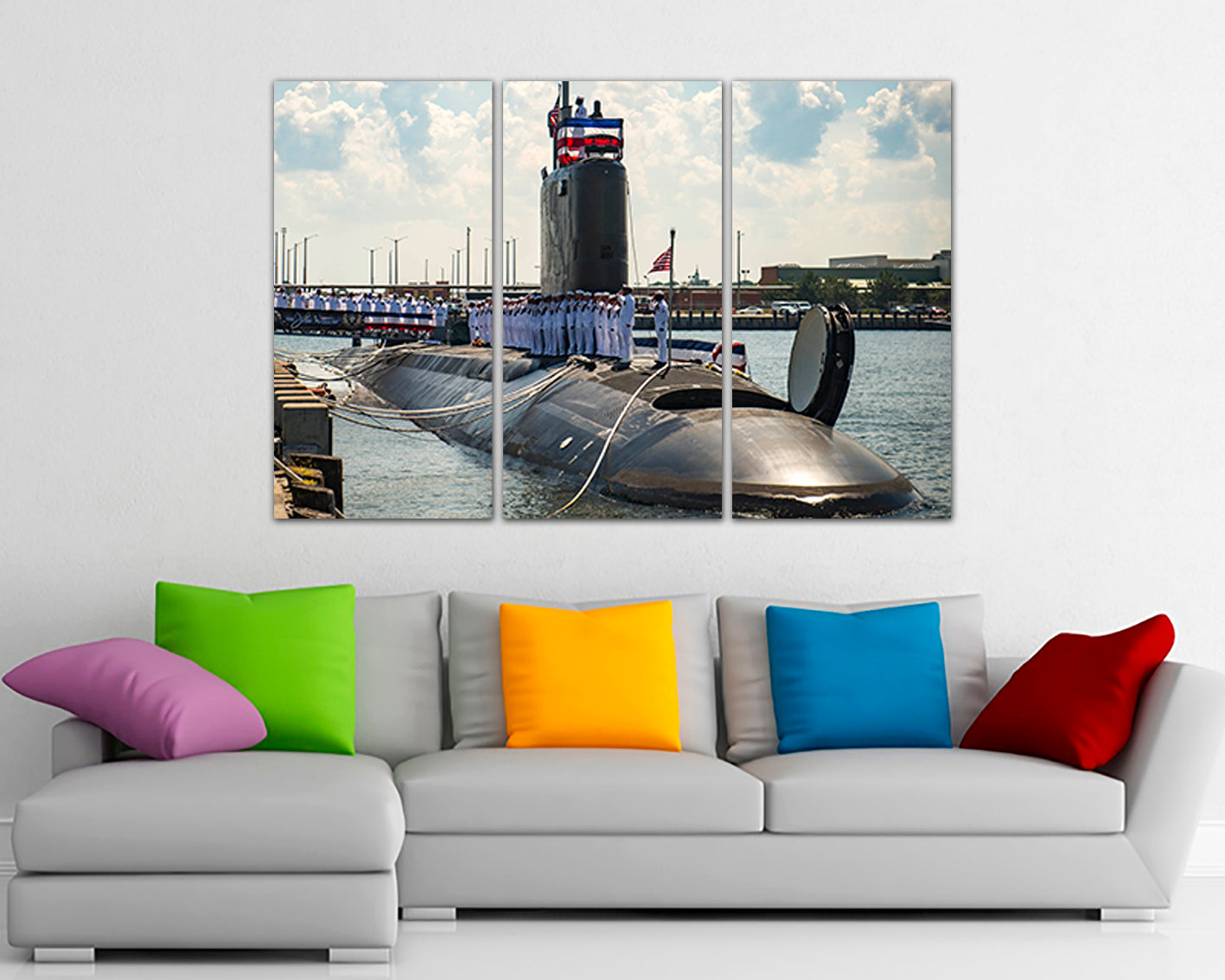 Wall art canvas Submarine Virginia print Mechanism decor Boat decor Sailor photo