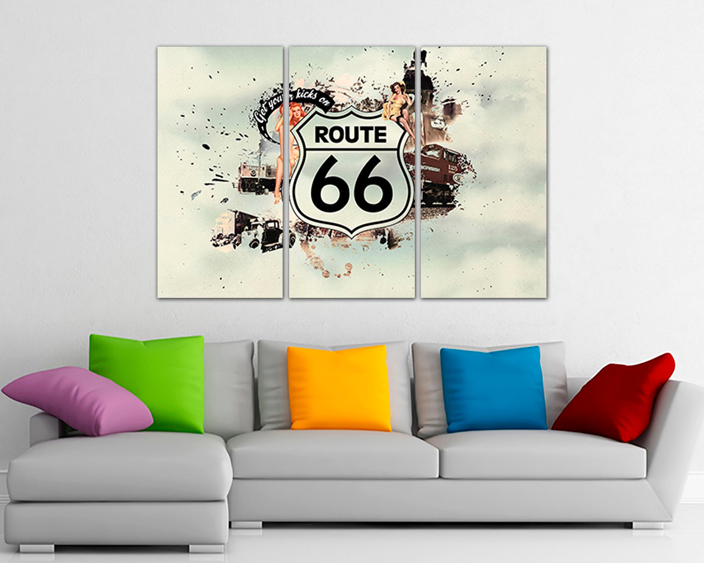 Route 66 Road trip print on canvas tourism art works