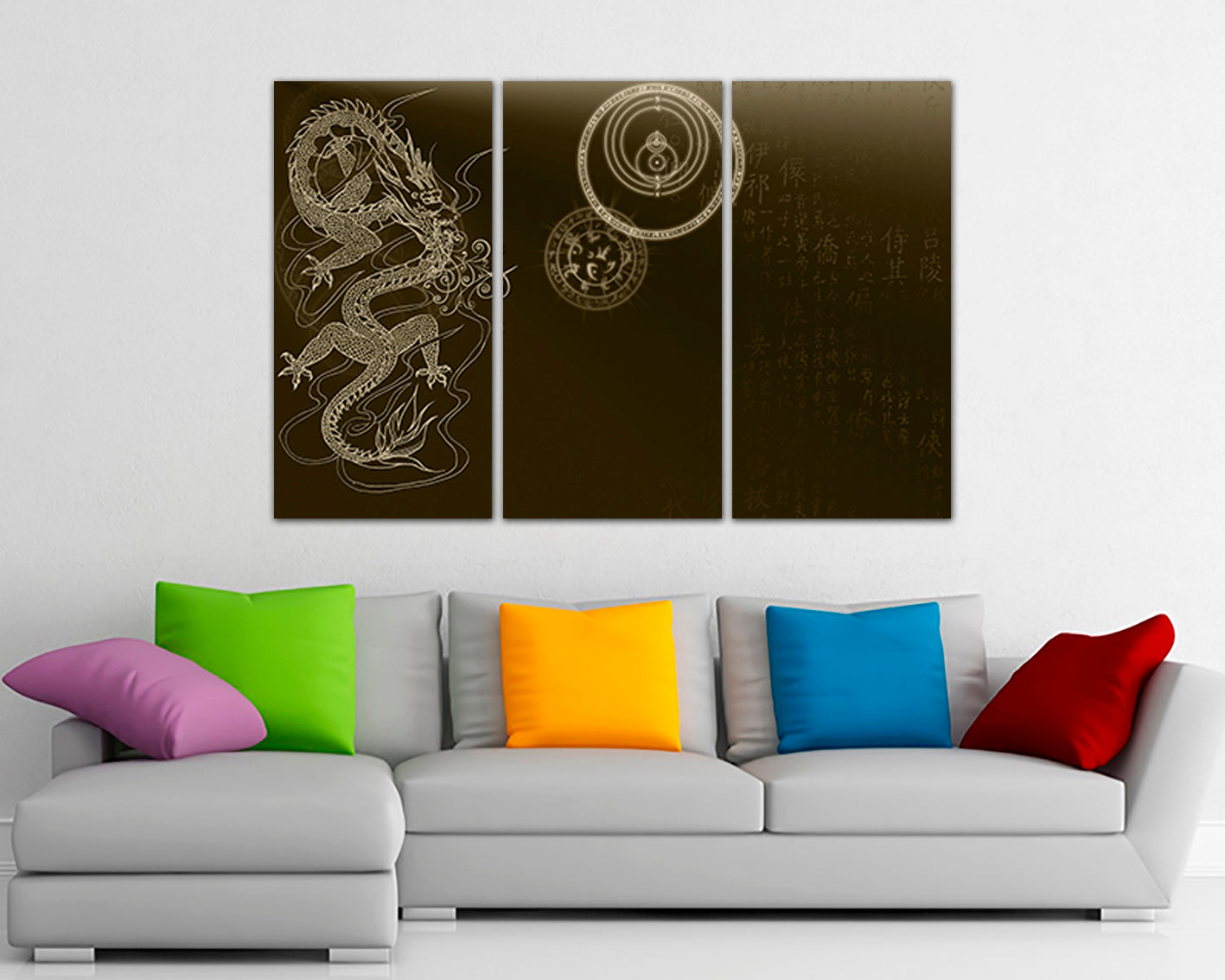 Japan dragon canvas Japanese character Asian art works Chinese style décor