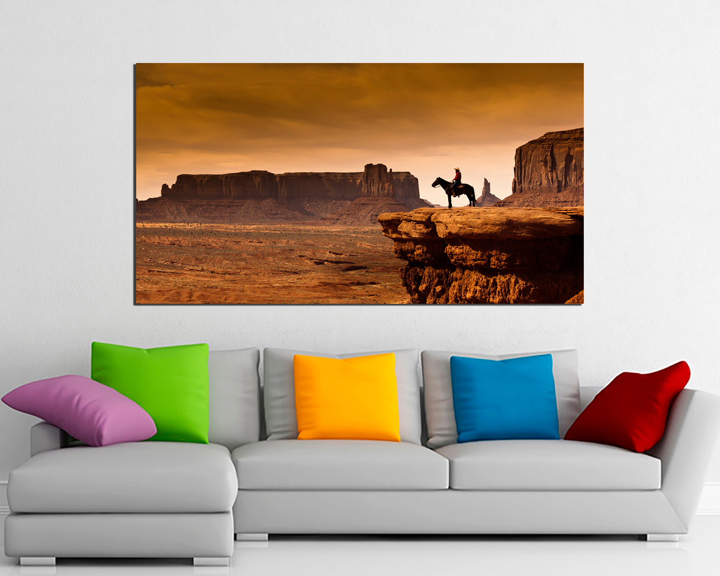 Monument valley print on canvas National park décor Arizona art works Mountain print Cowboy artwork