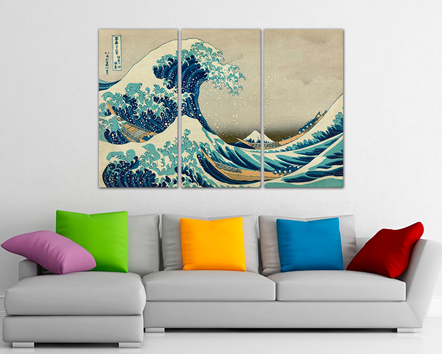 The great wave Kanagawa canvas Decorative art works Japanese wave Reproduction decor Hokusai print