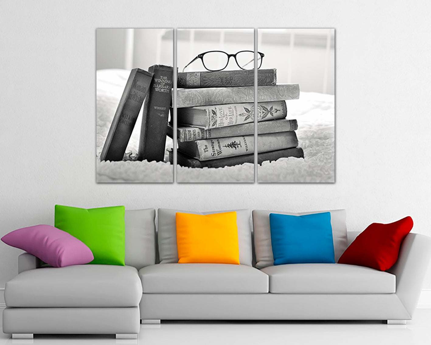 Book lover canvas Literary print Read book Bookworm art works