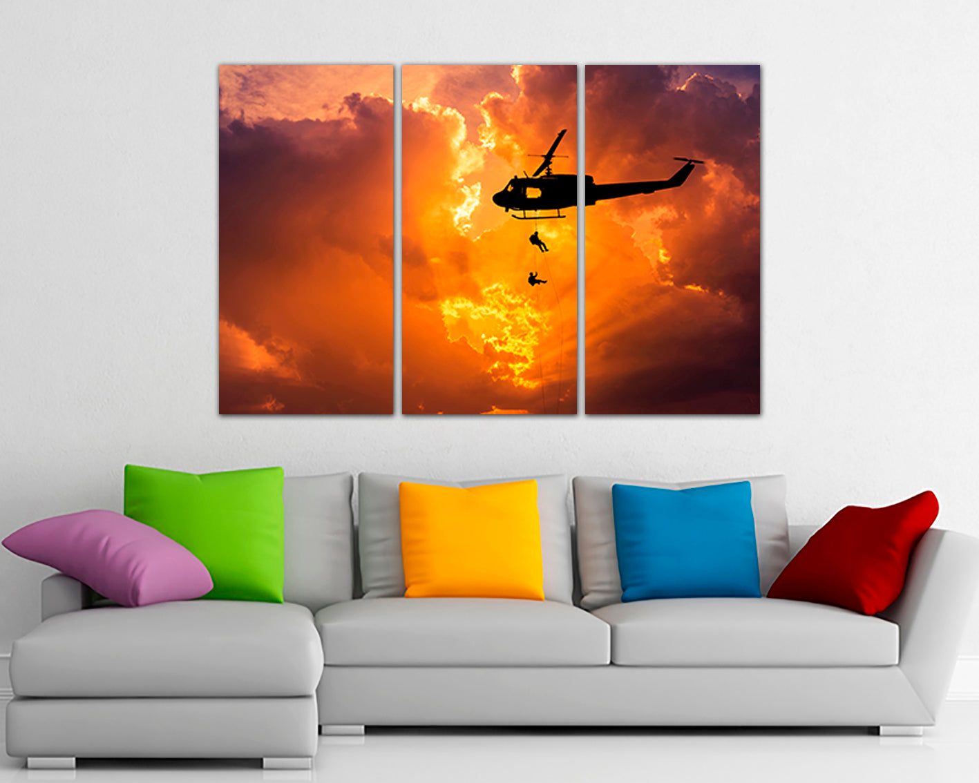 Helicopter canvas Army print Mechanism decor Aircraft gift boy room aviation