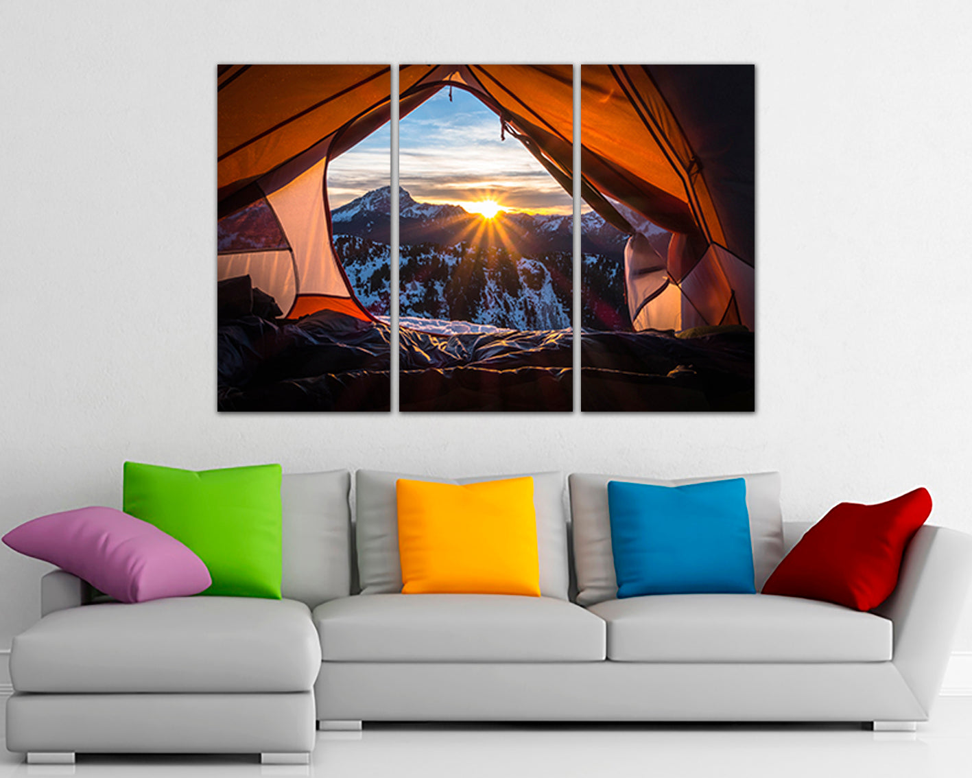 Camping canvas Mountains home art Sunrise print Landscape décor art works