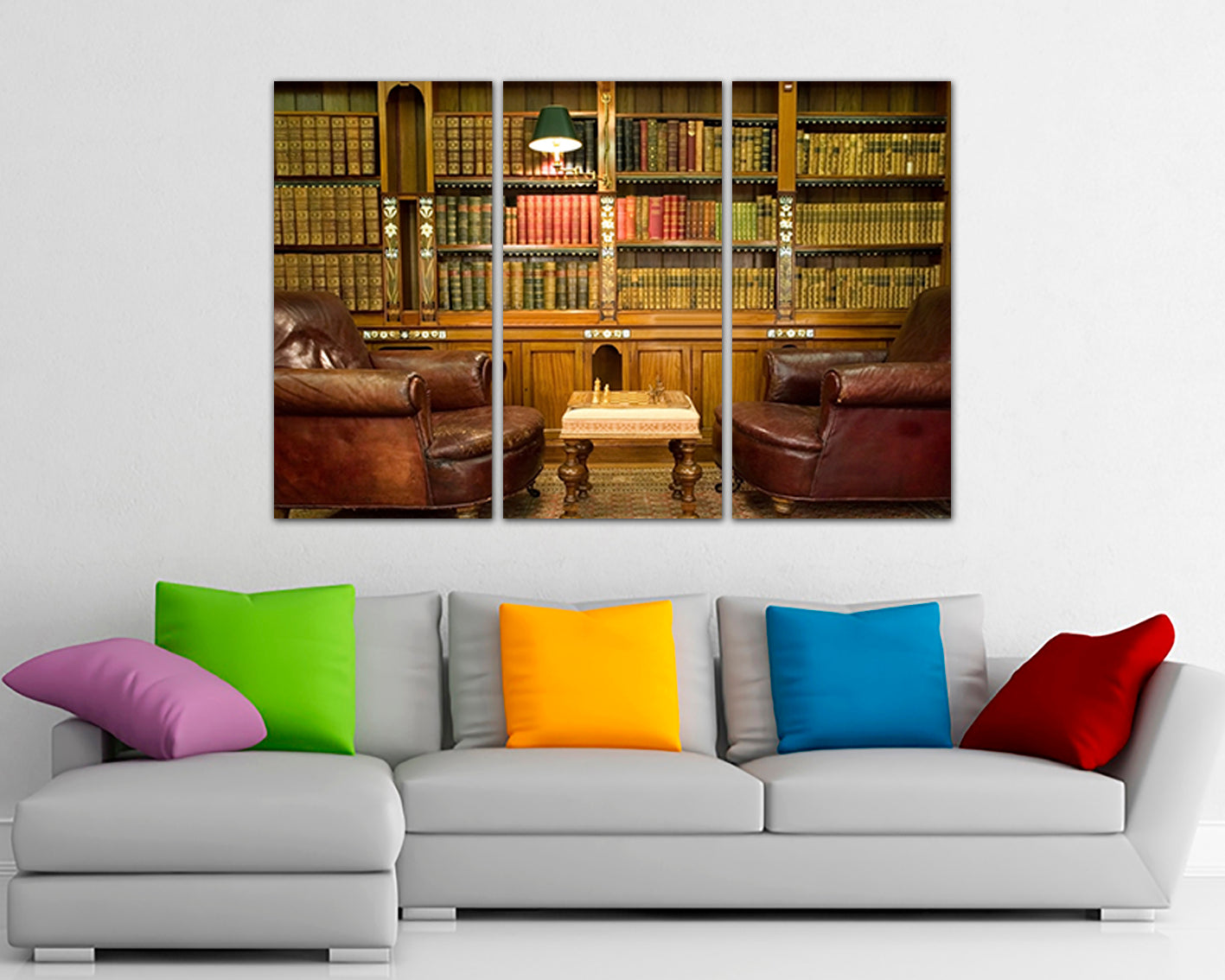 Library canvas art works Books wall prints Bookcase Reading room decor
