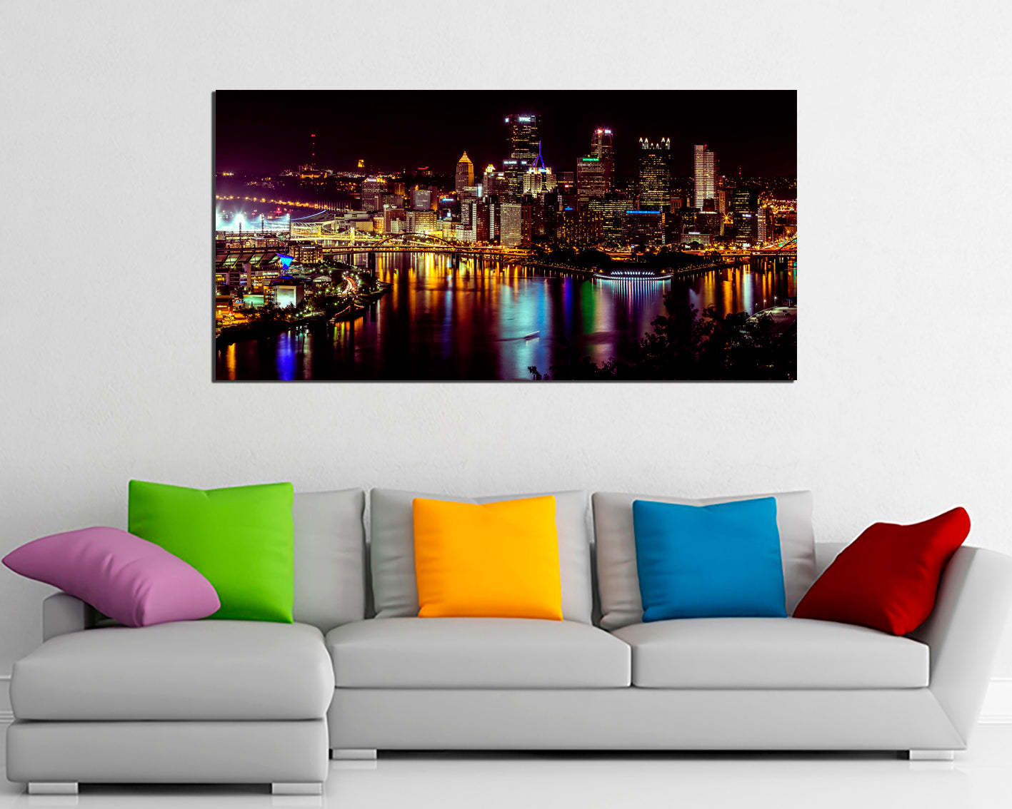 Pittsburgh city canvas Travel gift Pennsylvania decor ready to hang