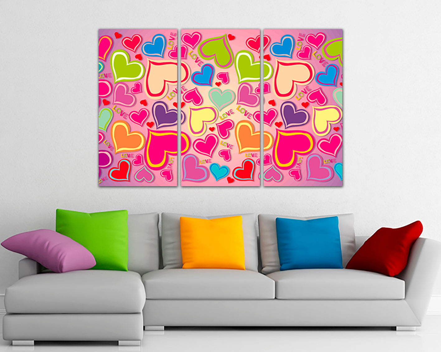 Love heart print on canvas Romantic décor art works
