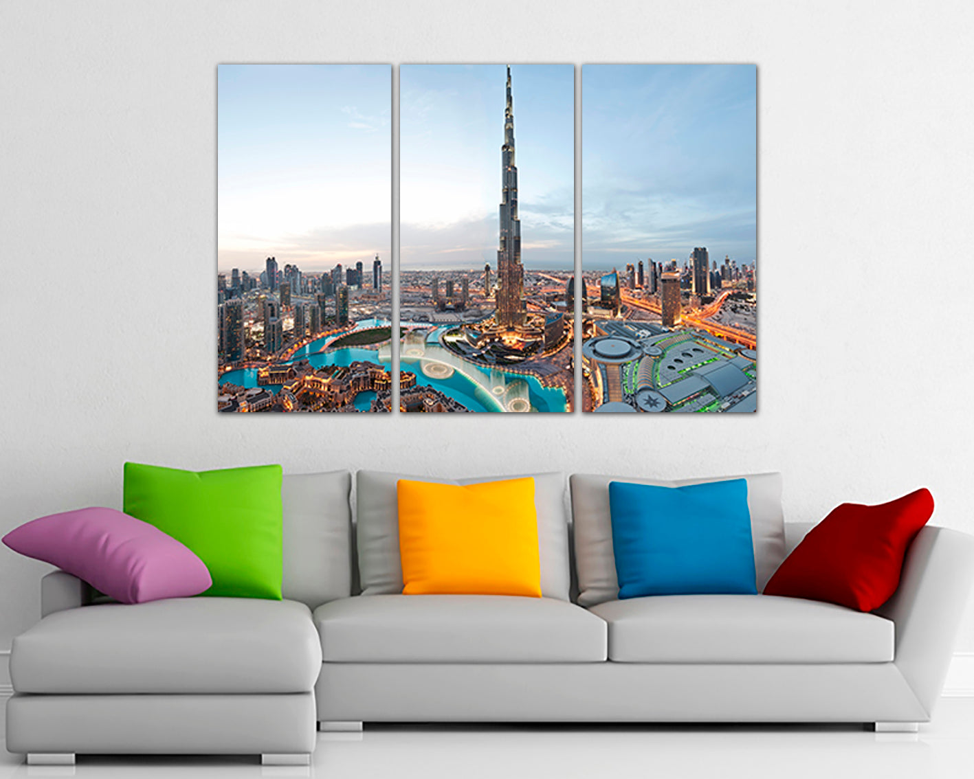 Dubai print City interior design Burj khalifa travel decor
