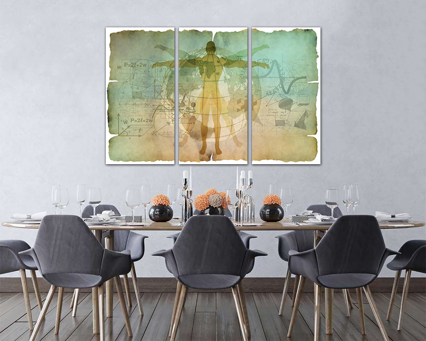 Vitruvian man Leonardo da Vinci wall décor Anatomy print Human anatomy art works canvas