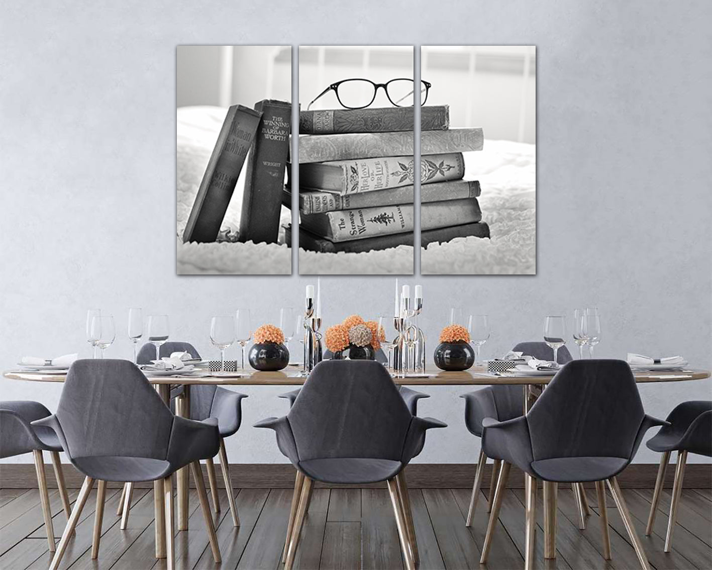 Book lover canvas Literary print Read book Bookworm art works
