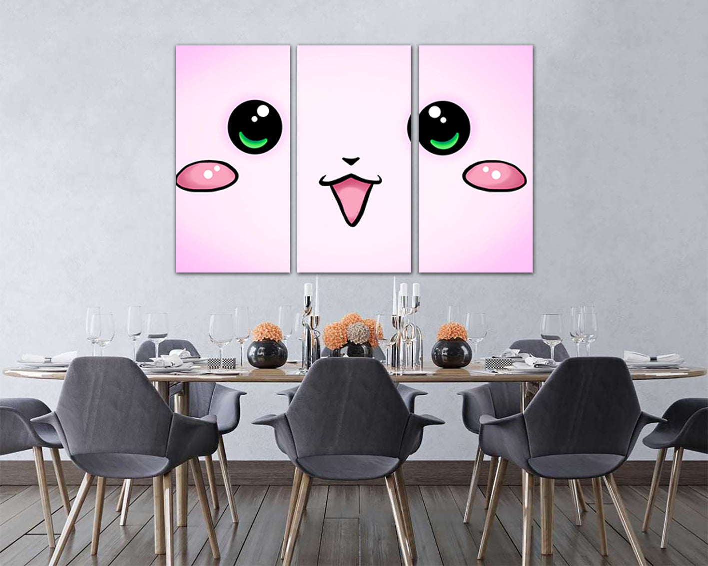 Smile print Smiling face canvas Happy face Nursery decor Kids wall art