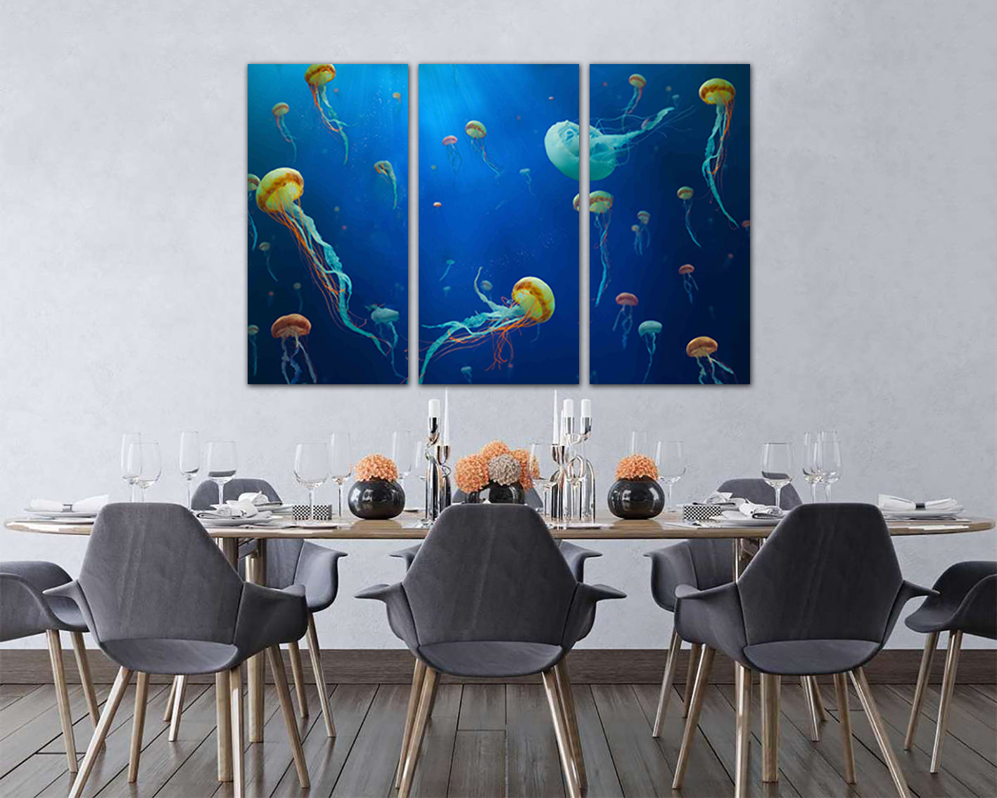 Jellyfish print Jellyfish canvas Jellyfish offers wall art Sea fish decor Sea art decor Ocean decor Ocean nettle Jelly wall art Animal life poster