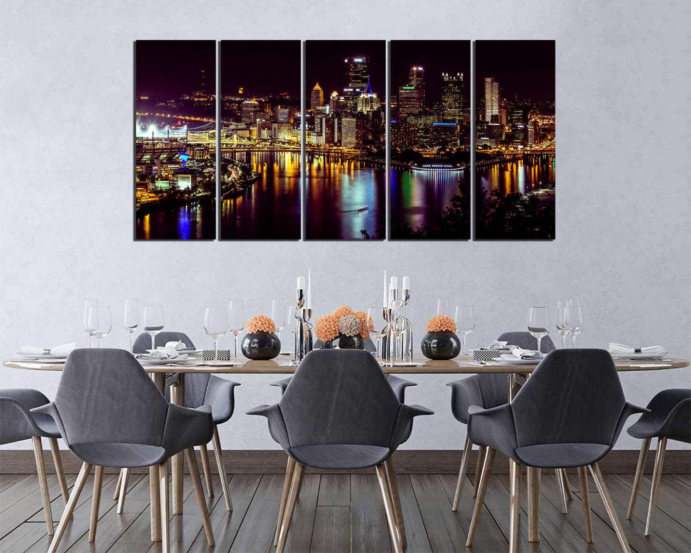 Pittsburgh city canvas Travel gift Pennsylvania decor ready to hang