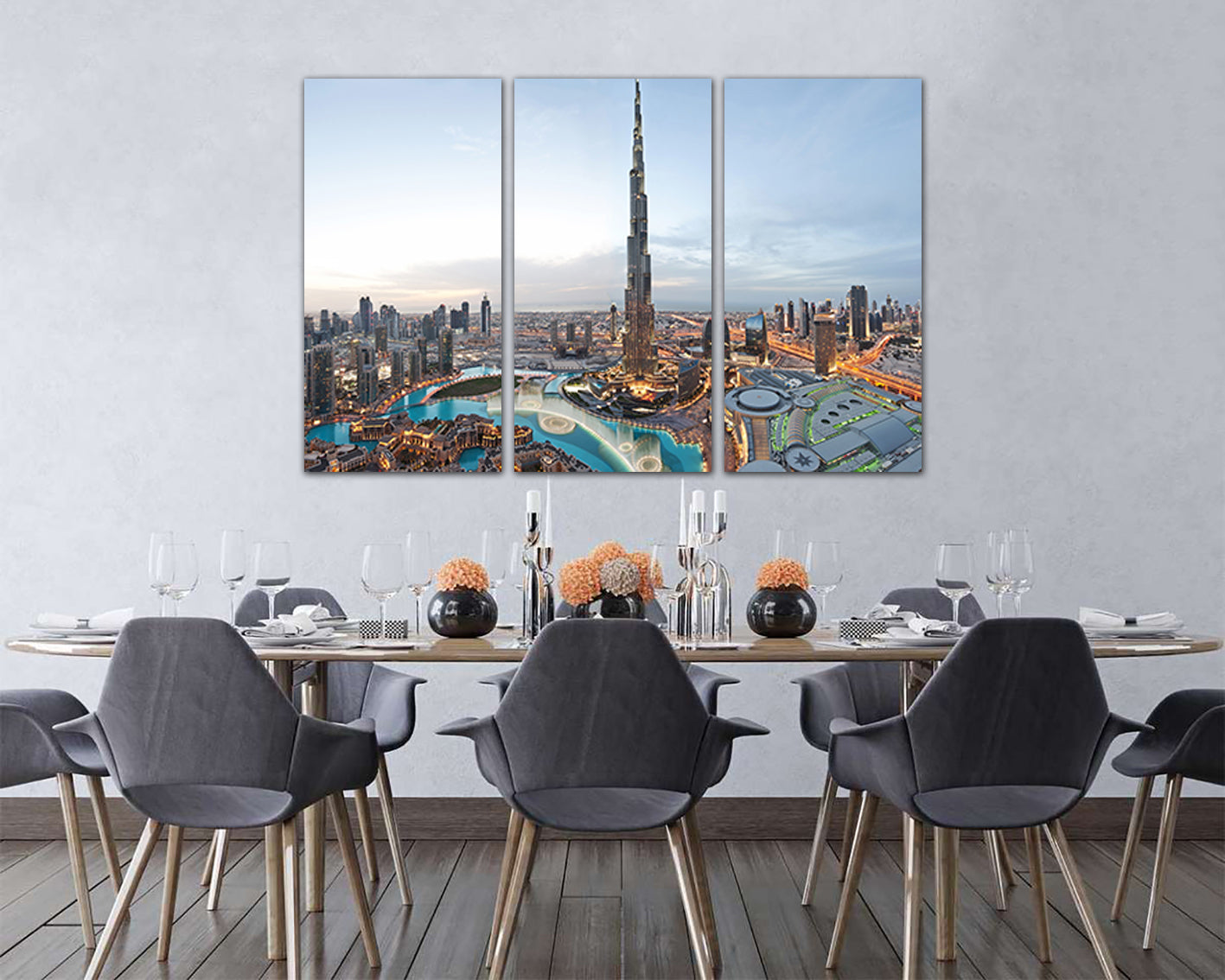 Dubai print City interior design Burj khalifa travel decor