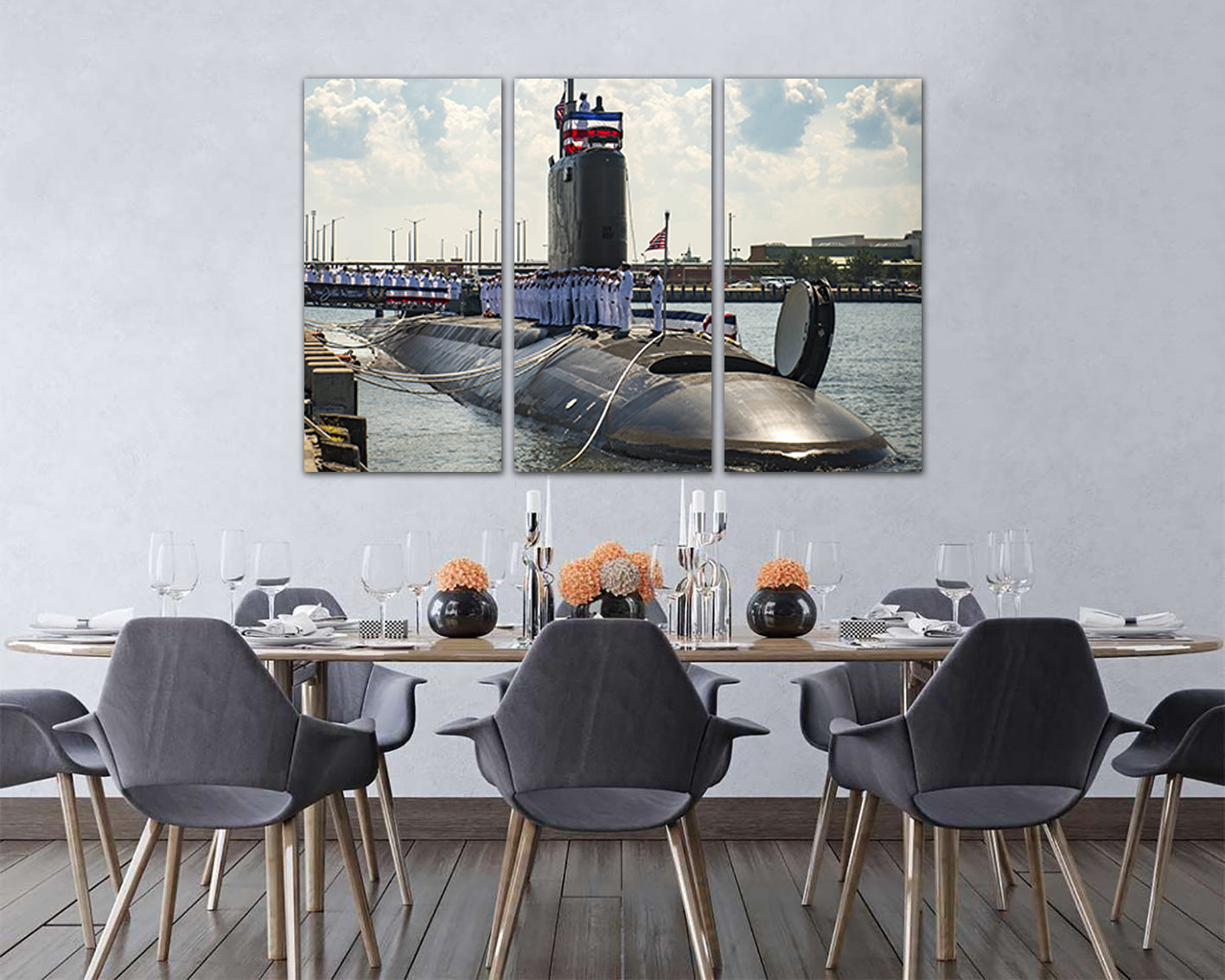 Wall art canvas Submarine Virginia print Mechanism decor Boat decor Sailor photo