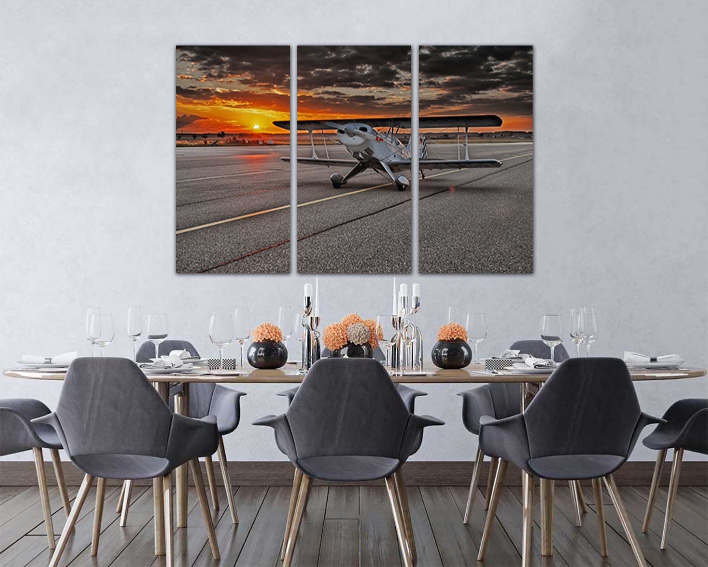 Wall art canvas Aircraft Airport print Airplane decor Mechanism Engine Aviation gift