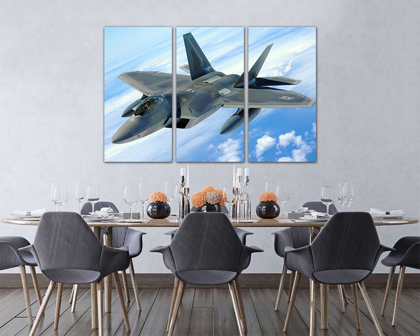 F22 raptor Plane canvas Fighter squadron Aircraft art prints Military aviation Gift plane mechanism