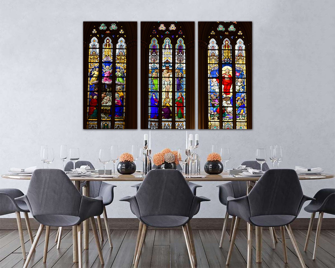 Chartres Religious print Cathedral canvas Stained glass art works Vitraux Jesus shepherd Glass decor Cologne cathedral France print