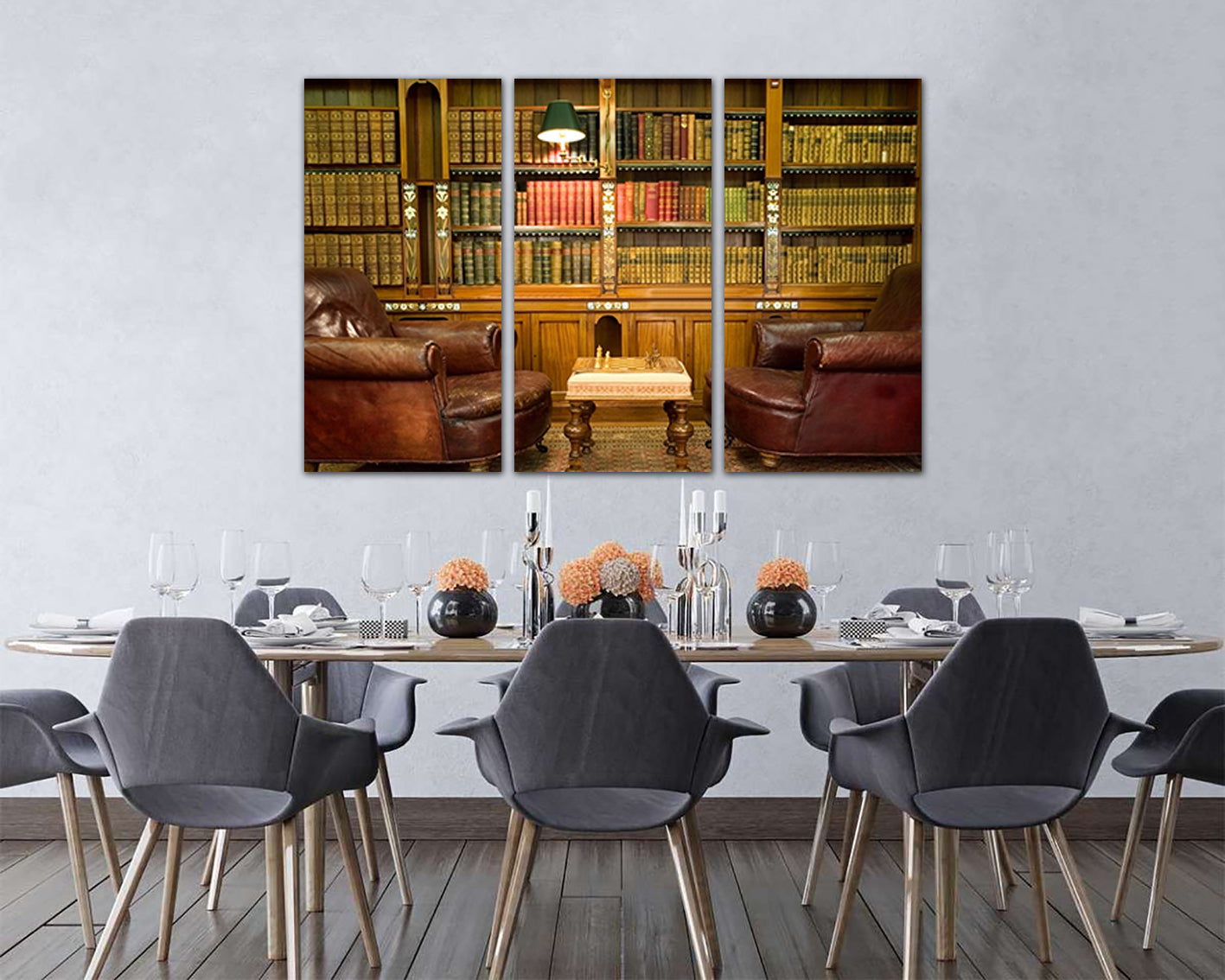 Library canvas art works Books wall prints Bookcase Reading room decor