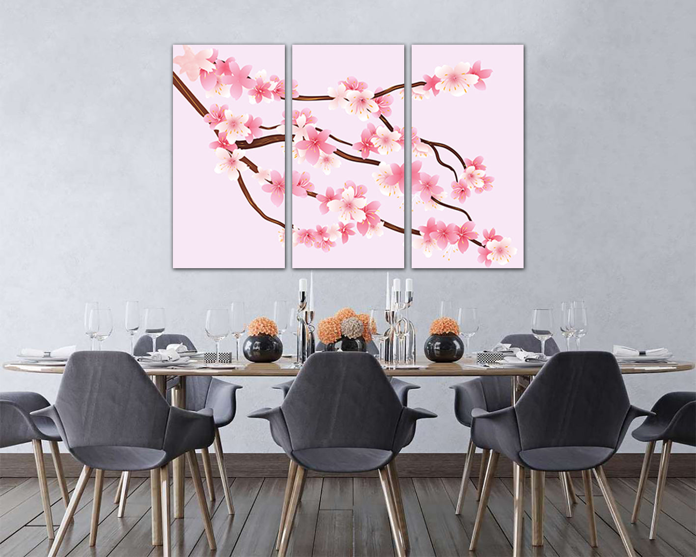 Sakura canvas Flower wall decor Cherry blossom art Japan home prints