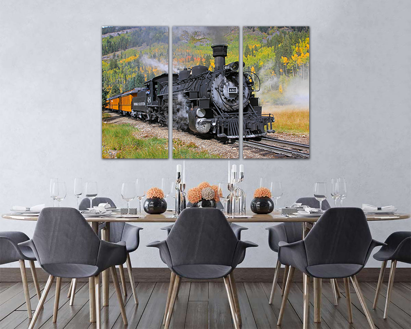 Steam engine train canvas Mechanism decor Old train décor Engine photo Railroad old west gift