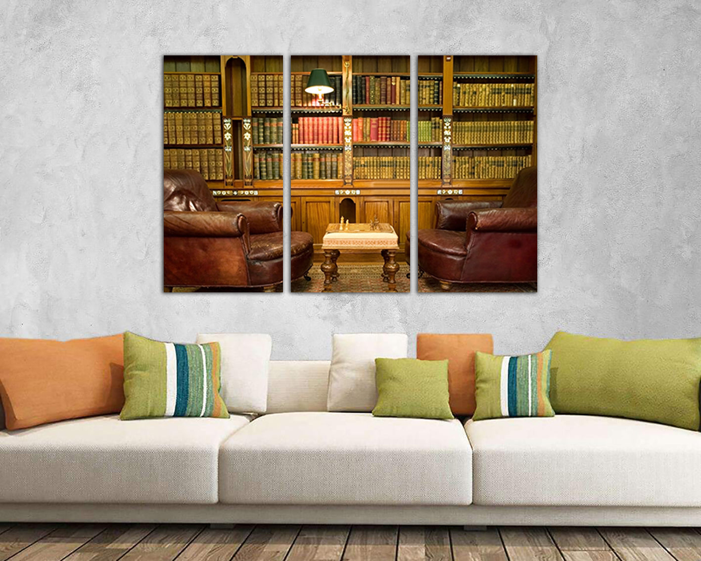 Library canvas art works Books wall prints Bookcase Reading room decor
