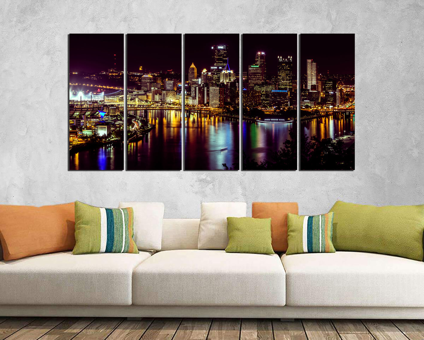 Pittsburgh city canvas Travel gift Pennsylvania decor ready to hang