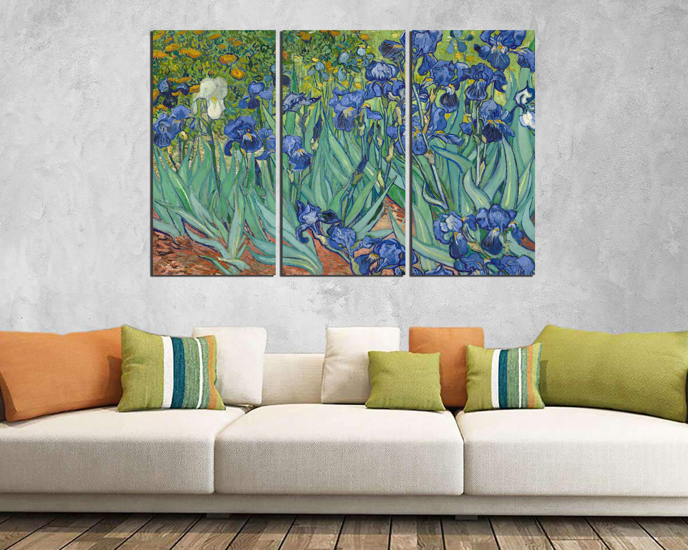 Irises Van gogh canvas art works Flower wall decor