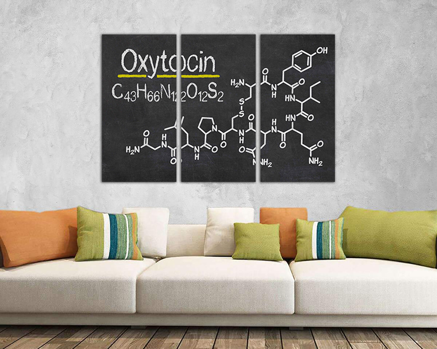 Oxytocin art works Love hormone Molecule canvas Chemical print Science wall decor