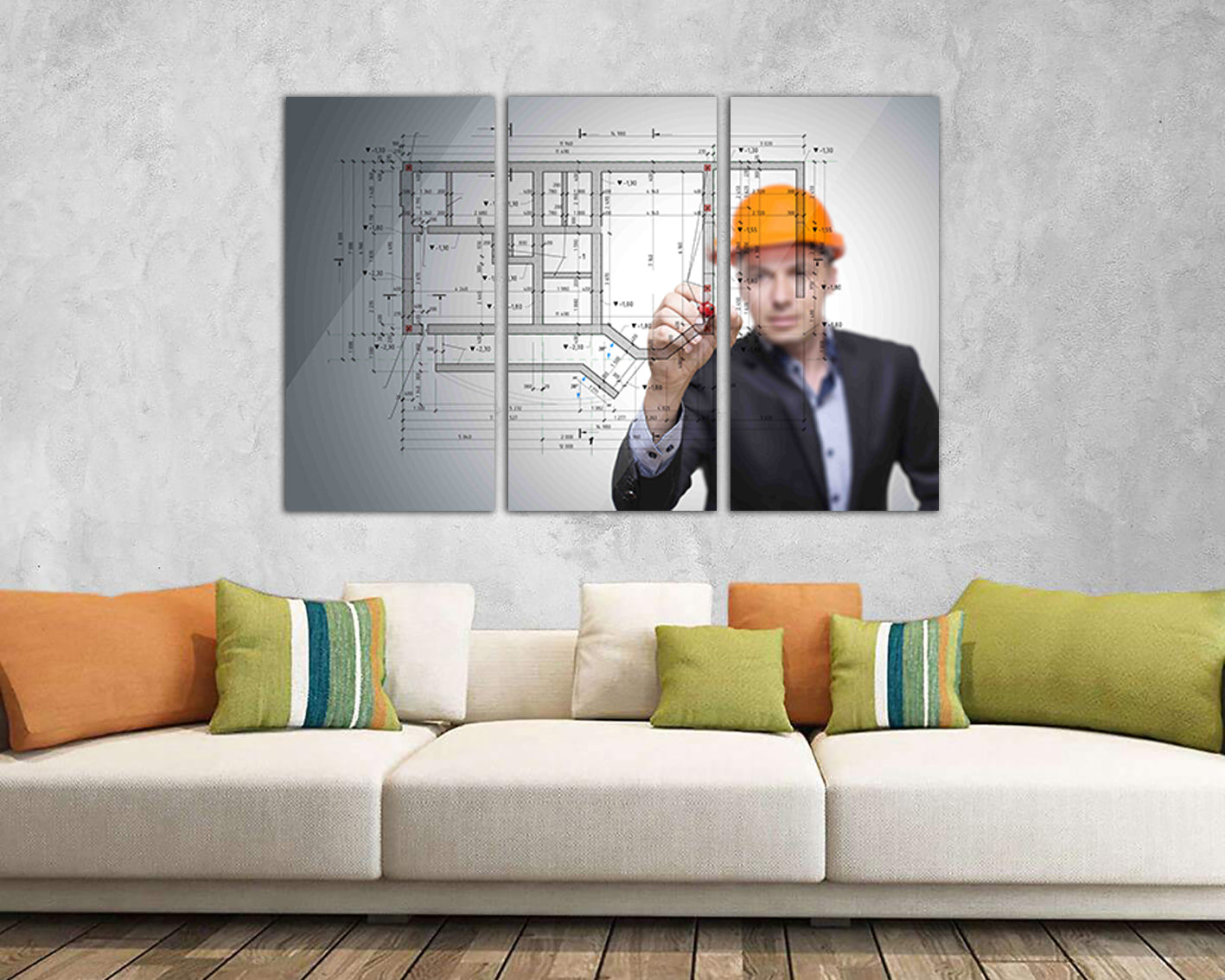 Construction drawing Engine canvas Engineering décor Designing art works