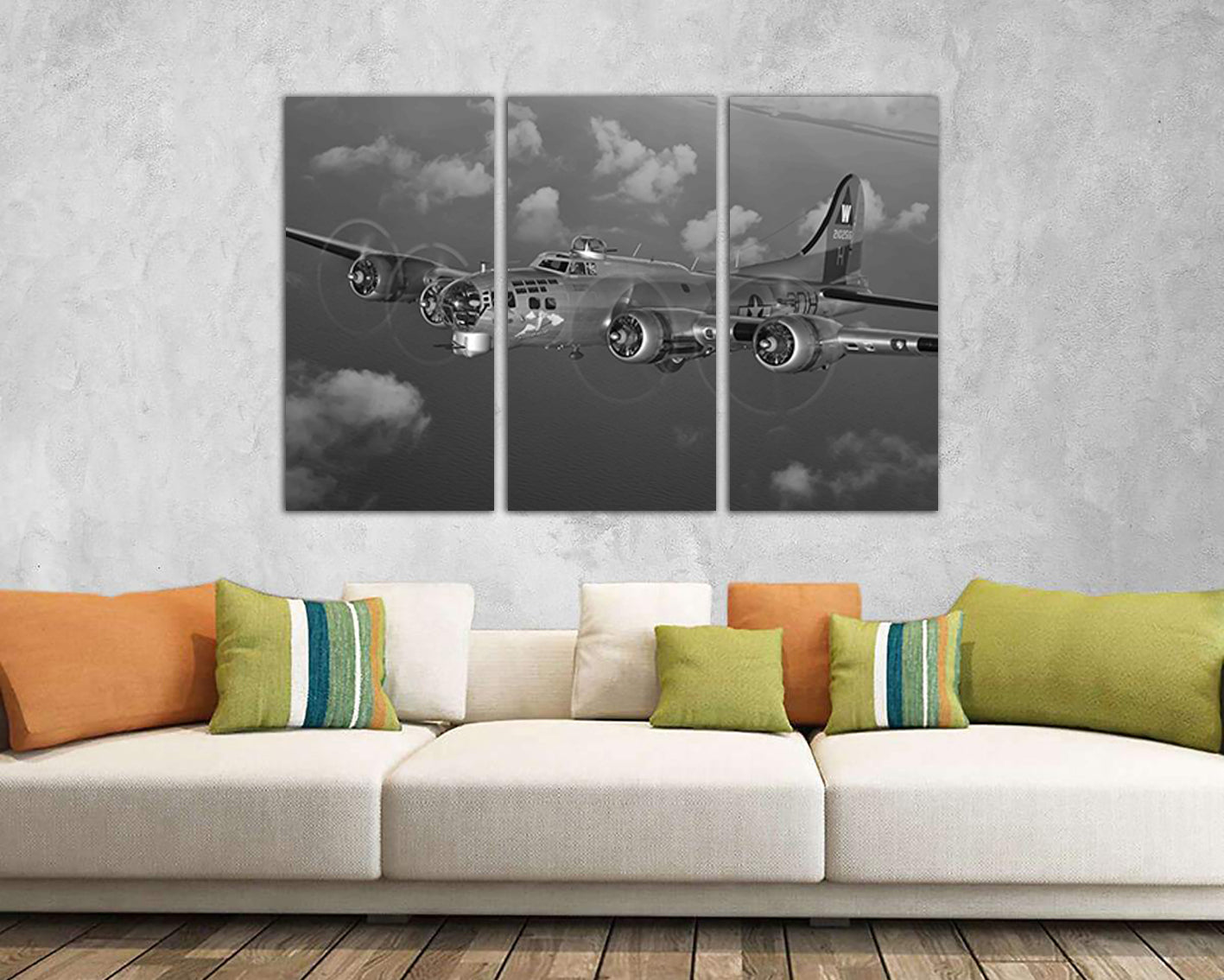Boeing B-17 Bomber Aviation décor Aircraft canvas Plane wall art Army mechanism Military aircraft Retro wwii