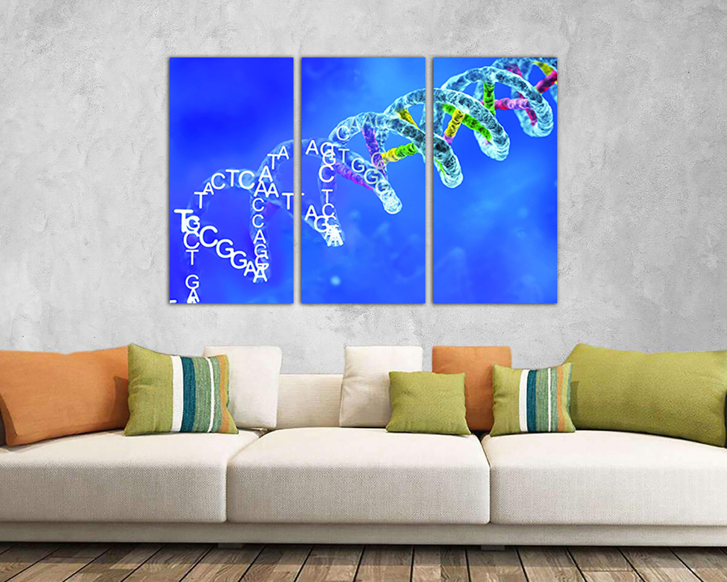 Dna canvas Modern print Science art works Medical anatomy Genetic wall décor DNA research