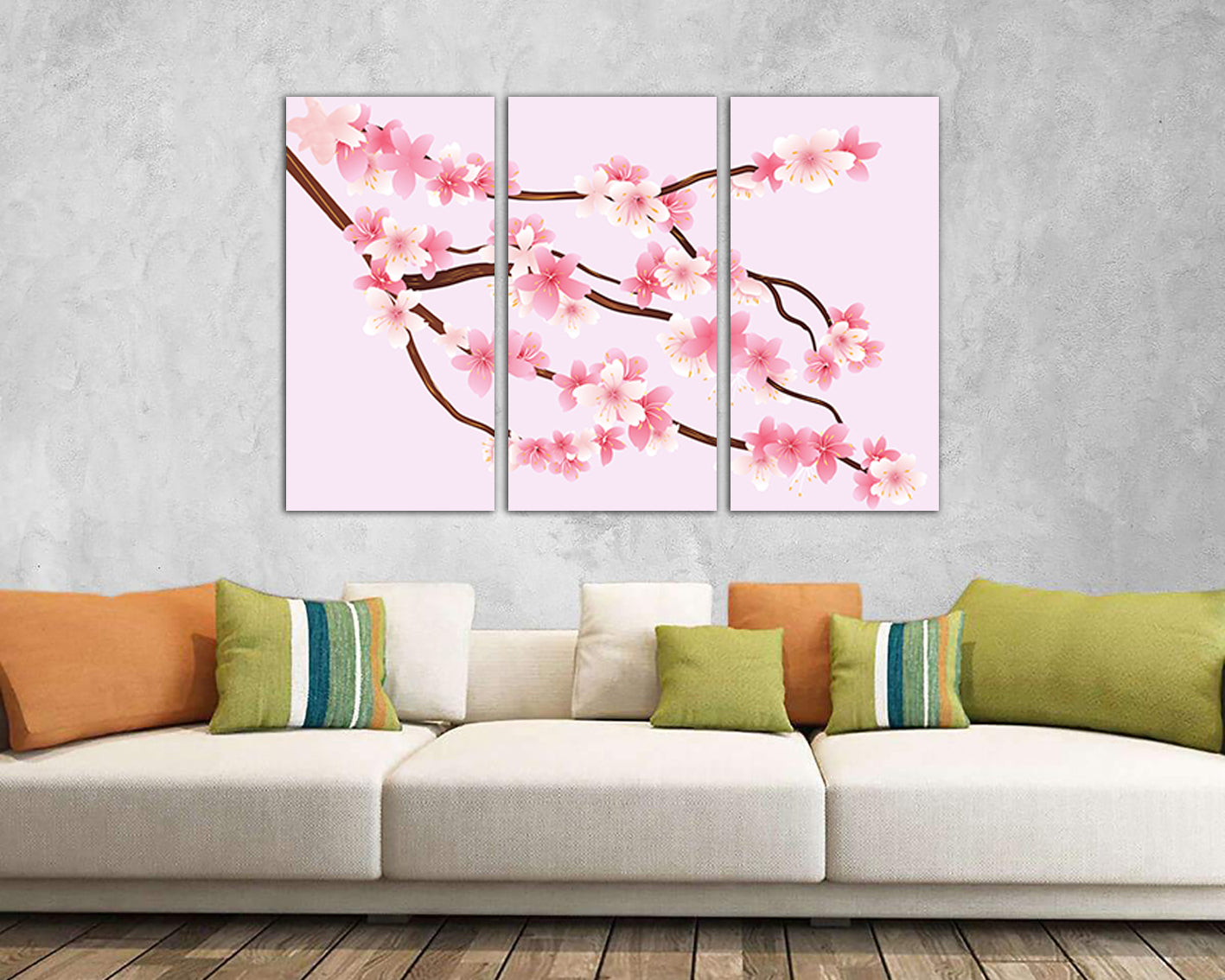 Sakura canvas Flower wall decor Cherry blossom art Japan home prints