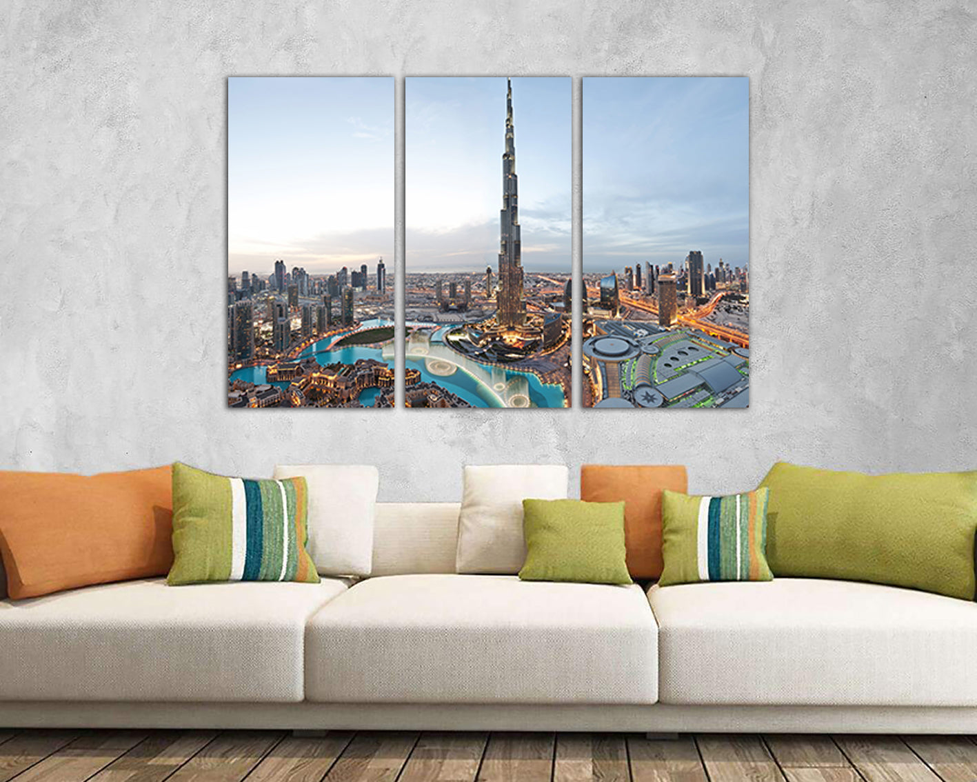 Dubai print City interior design Burj khalifa travel decor