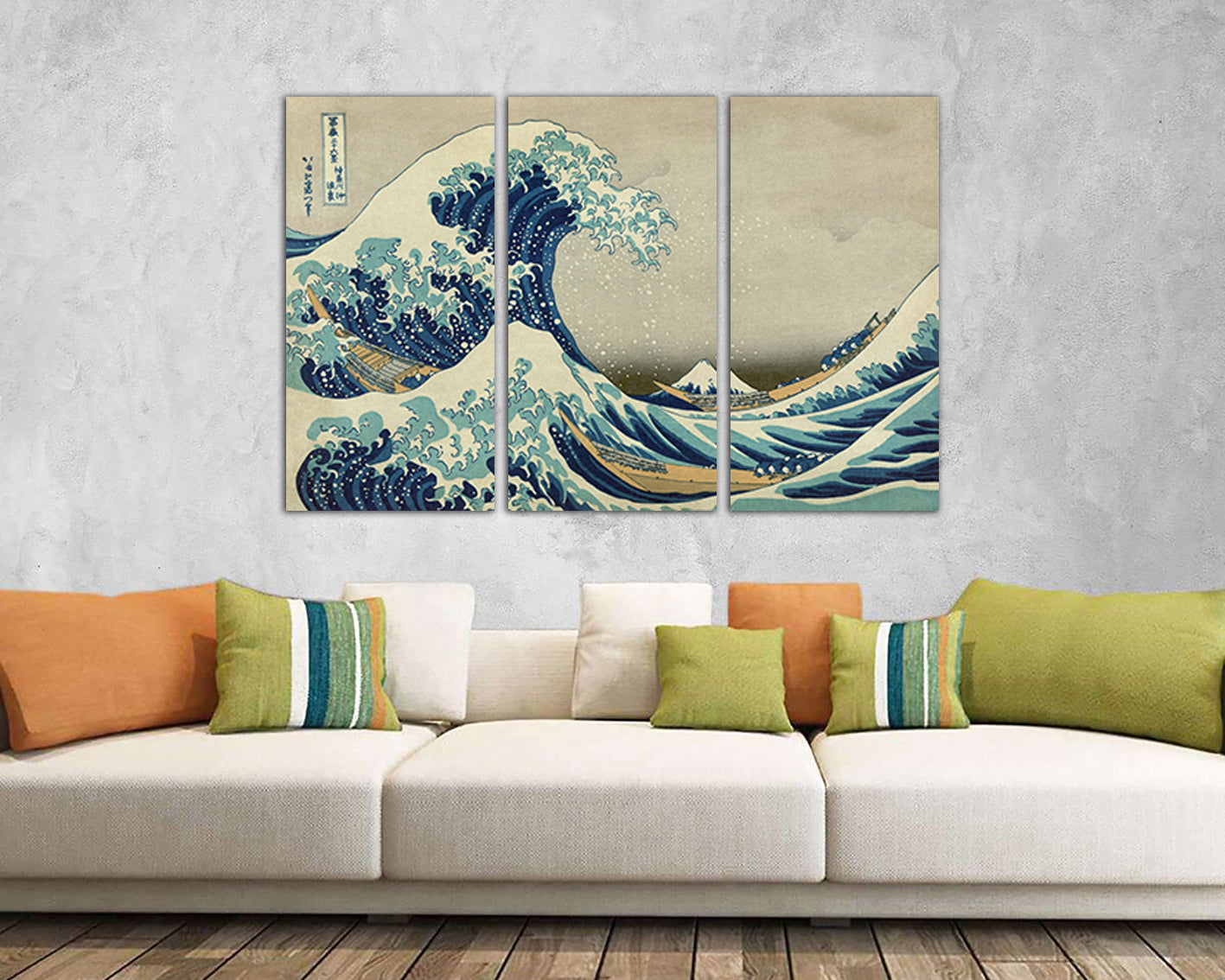 The great wave Kanagawa canvas Decorative art works Japanese wave Reproduction decor Hokusai print