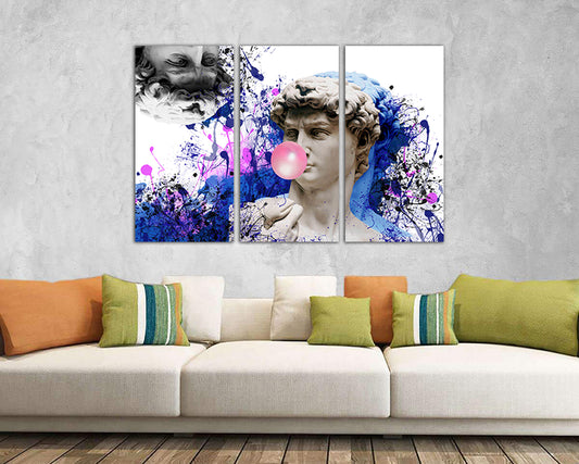 Michelangelo David Bubble gum print Rome statue Greek mythology art works
