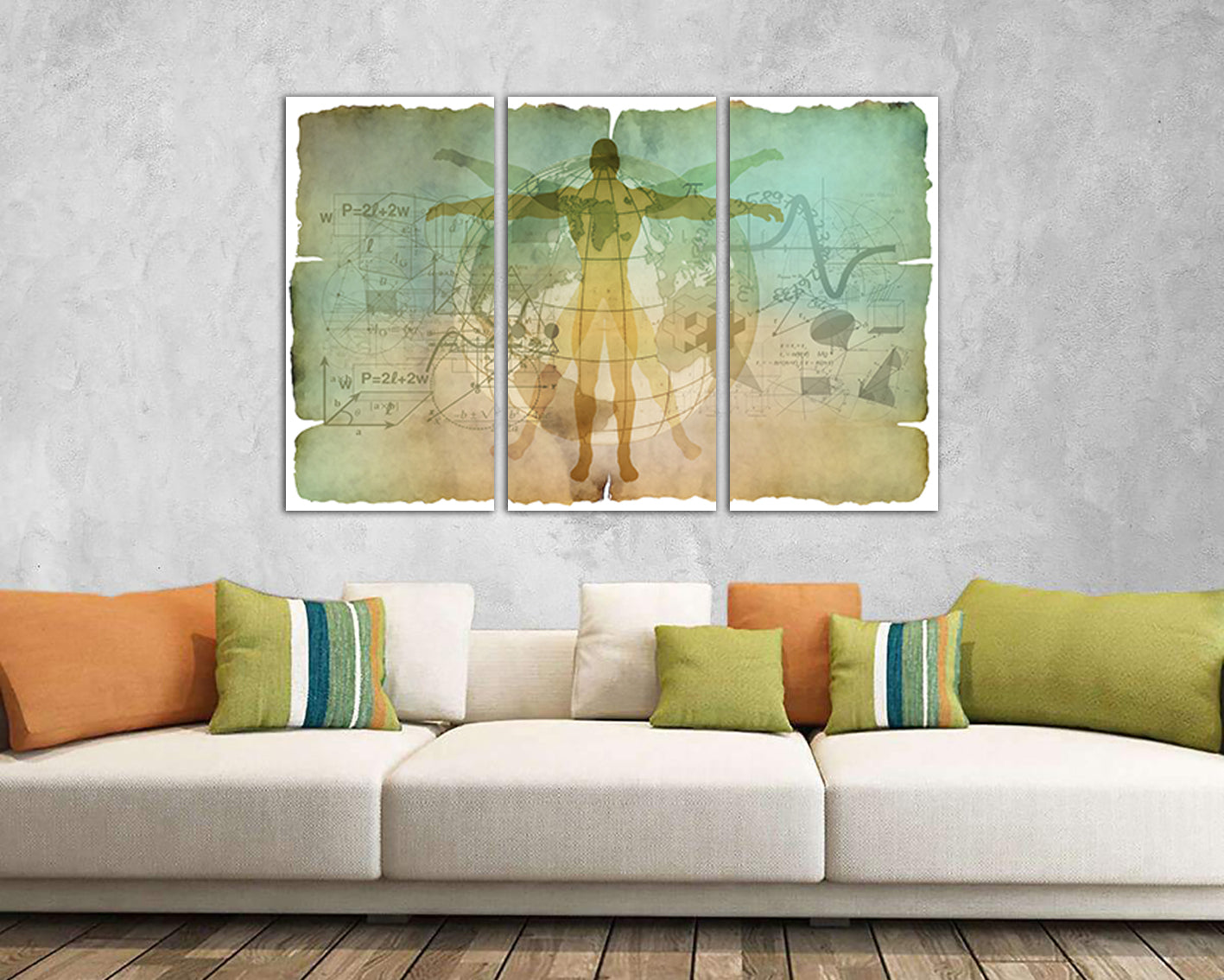 Vitruvian man Leonardo da Vinci wall décor Anatomy print Human anatomy art works canvas
